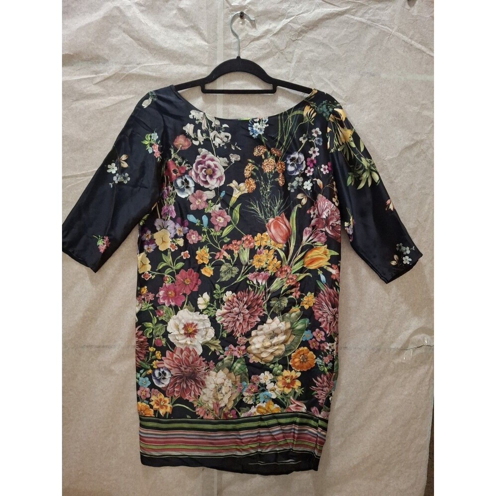 MODA SETA Italy Silk Blend Floral Dress Size M